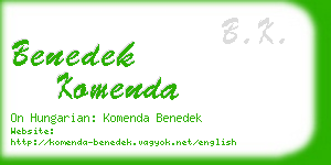 benedek komenda business card